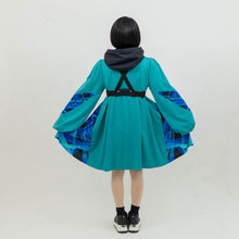 画像をギャラリービューアに読み込む, 【ラスト1点】【20%OFF】防衛機制グラフィックワンピース(ターコイズ)/ Defense mechanism graphic dress (turquoise)