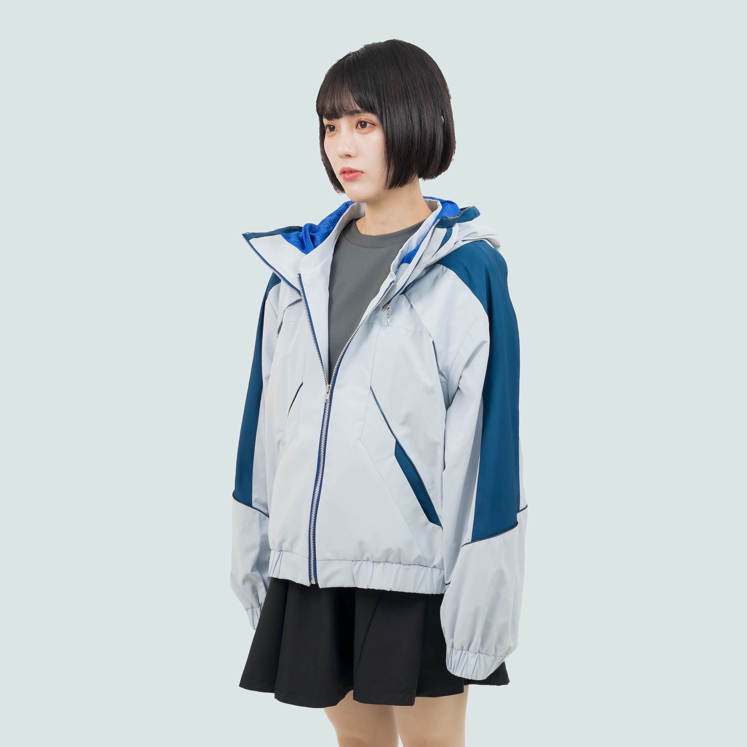 防衛機制ショートブルゾン（ライトグレー）/ Defense mechanism short blouson (light gray)