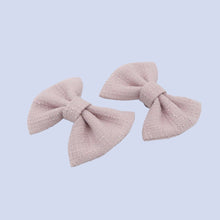 画像をギャラリービューアに読み込む, ツイードルーミーリボン　ヘアクリップ/シューズクリップ（スモーキーピンク）
