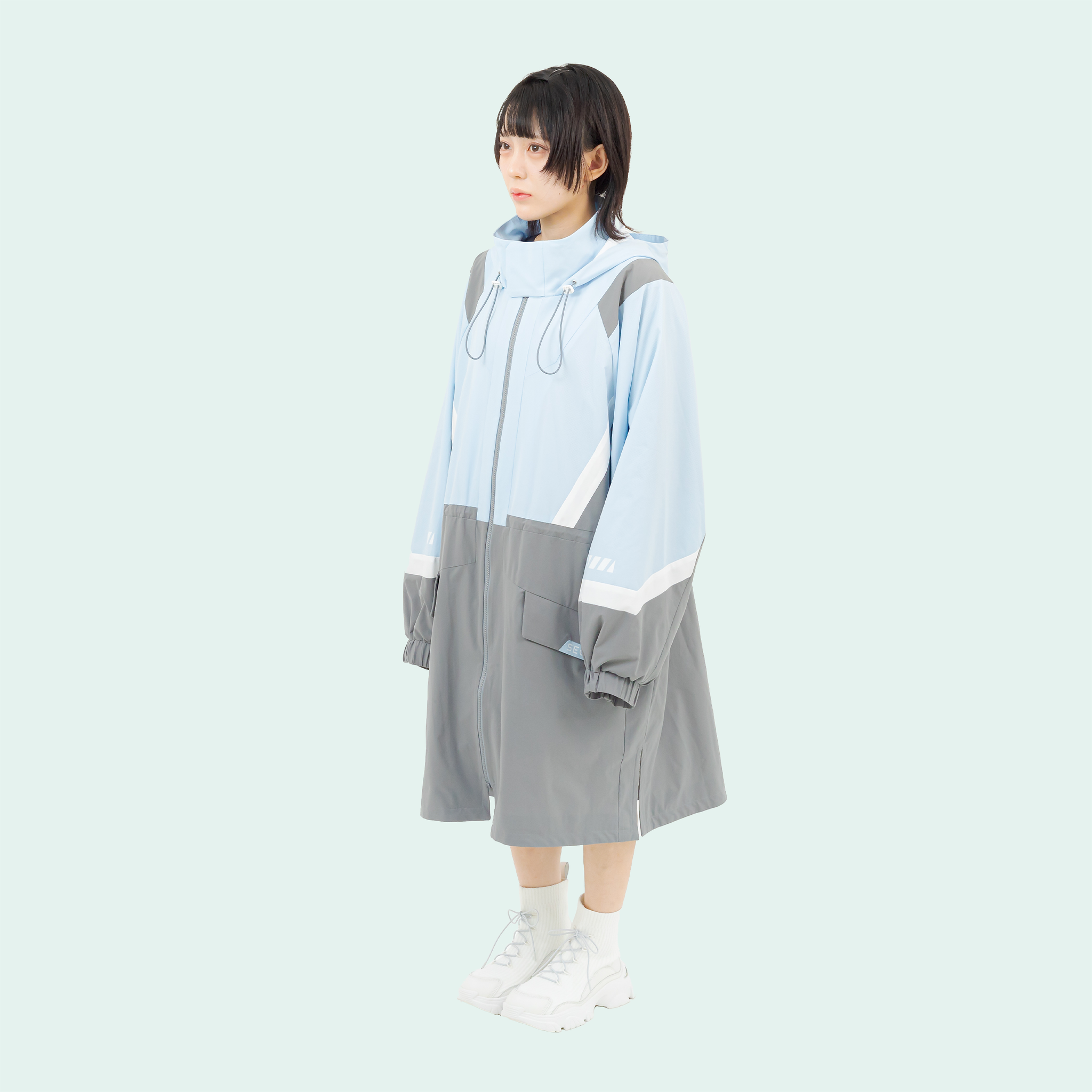 安全撥水ロングパーカー(ライトブルー) – nonoyamaaki 安全撥水ロングパーカー(ライトブルー) – nonoyamaaki